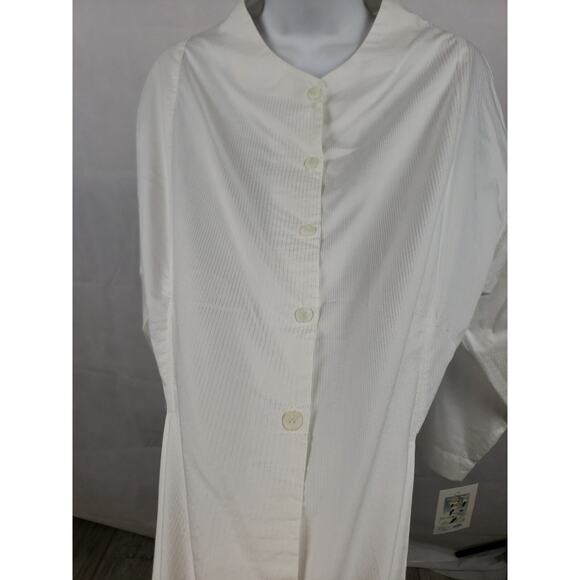 NWT Spirithouse white Button Down Top Size S/M Cotton Blend Long Sleeve - Picture 3 of 9
